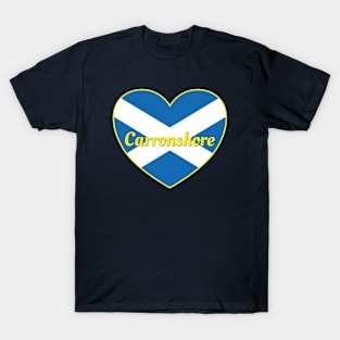 Carronshore Scotland UK Scotland Flag Heart T-Shirt